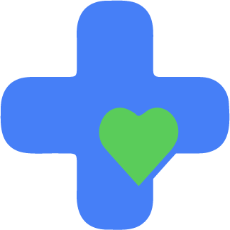 DirectCare logo — blue cross with a green heart